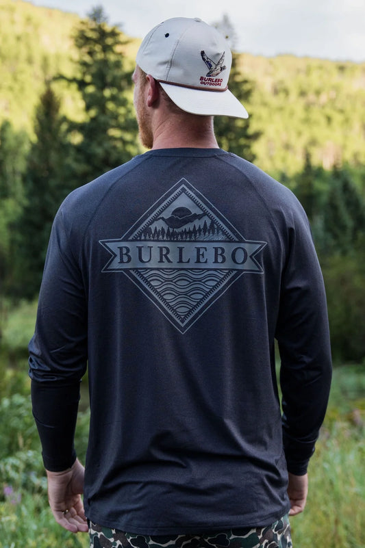 Long Sleeve Performance Sun Tee- BURLEBO Tonal Logo