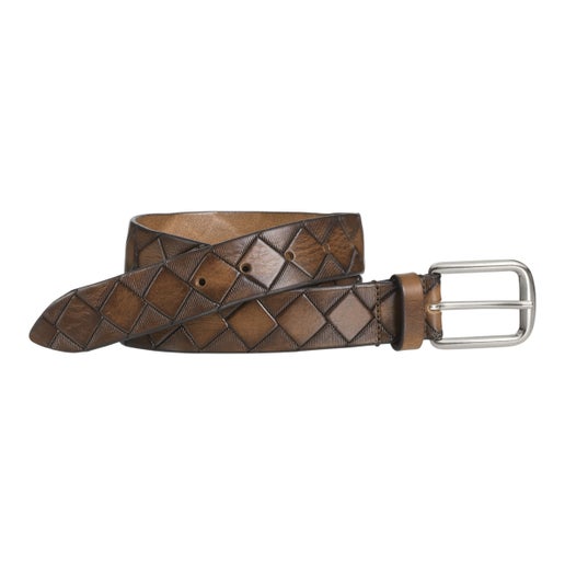 Basketweave Tan Leather Belt